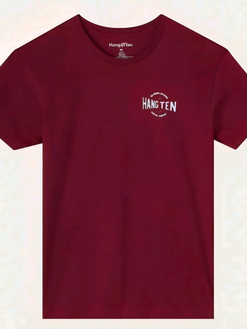 NWT Hang Ten Women's Size Large On The Tree Maroon Short-Sleeve Crew T-shirt